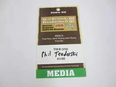 #158 OLD SCHOOL BASKETBALL 2004-05 Denver Nuggets Press Pass Media Credential • $9.99