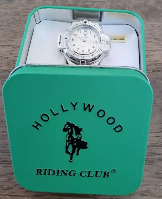 Hollywood Riding Club Mens Metal Band Watch With Second Face Compass • $59.95