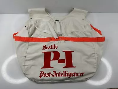 Rare Vintage Seattle Post-Intelligencer PI Newspaper Bag Paper Boy White USA • $399.99