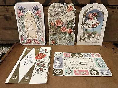 Lot Of 5 Vintage 1940s Sunshine Greeting Cards Embossed Die Cut Bible Verse • $9.99