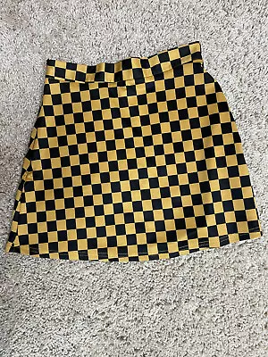 Black And Gold Checkered Miniskirt • $7.75