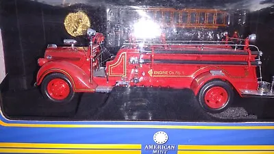 Road Signature American Mint 1938 Ford Fire Ladder Truck Red 1 24 Scale Diecast • $69.99