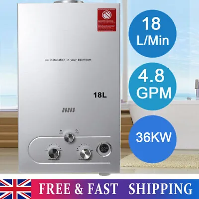18L Tankless Propane Gas Water Heater LPG Instant Boiler Outdoor Camping Shower • £84.75