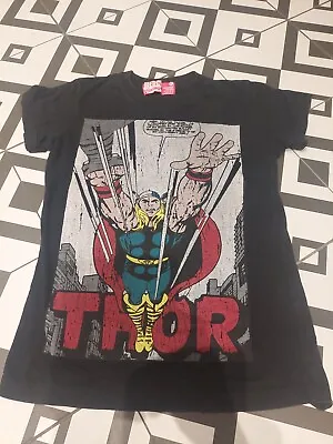 Marvel Comics Thor Black Short Sleeve T-Shirt Size XS Vintage Rare • £18