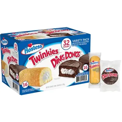 Snack Cakes-Hostess Twinkies And Ding Dongs Variety Pack (32 Pk.)FREE SHIPPING • $22.87