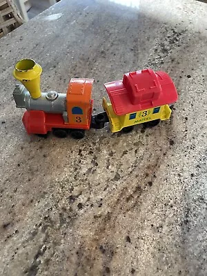 Vintage Mattel Train First Wheels Set Of 2 Colorful Metal 1980 Toy • $18