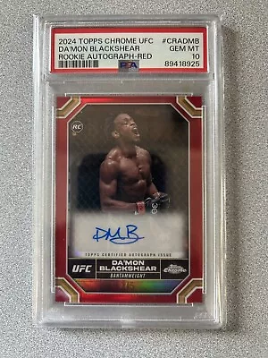 2024 Topps Chrome UFC Da’Mon Blackshear Rookie Auto Red /5 CRA-DMB PSA 10 Pop 1 • $102.50