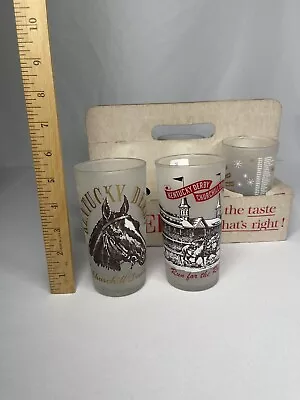 (4) 1964 & (2) 1965 Kentucky Derby Glasses W/ Viceroy Carrier - RARE • $198.98