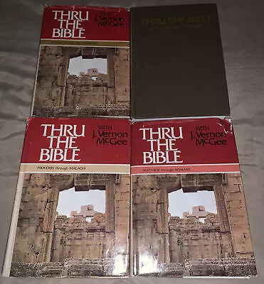 Thru The Bible With J. Vernon Mcgee Volume 1 -4 Genesis Thru Romans HC 1 2 3 4 • $31.19