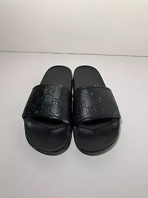 Gucci Web Men's Rubber Slide Sandal - Black Rubber US 8.5 /Used • $60