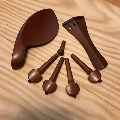 Violin  Jujube Wood Parts Accessories Set 1/8 Pegs/ Endpin/Tailpiece/Chinrest • $19.99