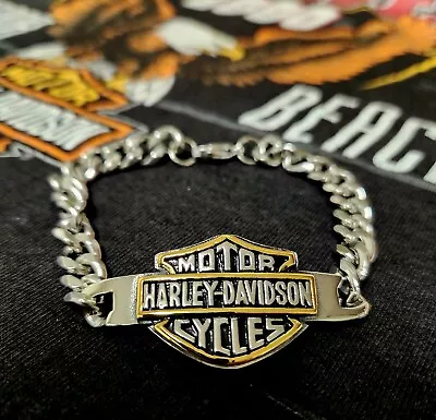 Mens Harley Davidson Stainless Steel Motorcycle Riding Bracelet OSFA Biker Hog • $29.99