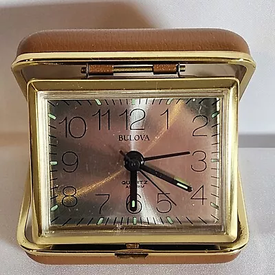 Vintage BULOVA Folding Travel Alarm Clock With Box • $25