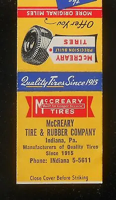 1950s McCreary Tires McCreary Tire & Rubber Company Since 1915 Indiana PA MB • $6.82