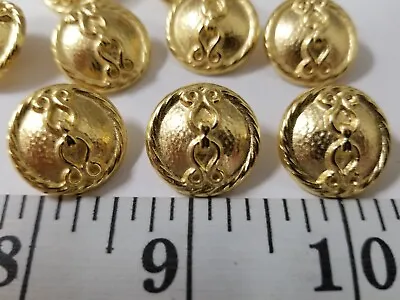 Vintage Buttons Set Of 9 Brass Gold Metal Tuz2601 • $12.50