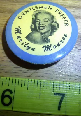 Vintage Marilyn Monroe Pinback Button Gentlemen Prefer Mariylin Monroe • $8
