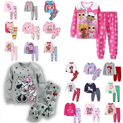 Kids Toddler Girls 2Pcs Long Sleeve Character Pyjamas Pjs Set Nightwear Outfits • $16.99