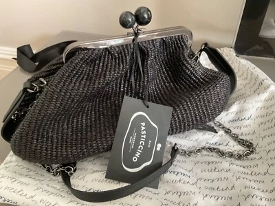 £230 • Buy MaxMara Medium Pasticcino Bag In Raffia Black 