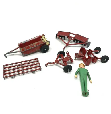 $106.95 • Buy Lot Of 5 Vintage Ertl Red Tractor Parts Combine Spreader Implements John Deere
