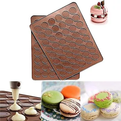 2 PCS 48 Capacity Macaron Silicone Baking Mat Baking Sheet Muffin DIY Chocola... • $17.88