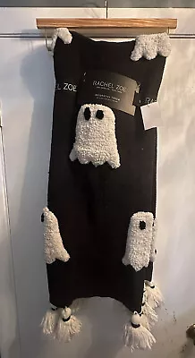 Rachel Zoe Halloween Ghost Knit Throw Blanket 50x60” Black Brand New! • $45