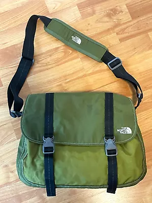 The North Face Vintage Canvas Travel Shoulder Bag 2 Tone Green 15''x10'' • $45