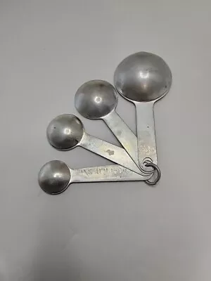 Vintage Set Of 4 Aluminum Measuring Measure Nesting Spoons • $6.35