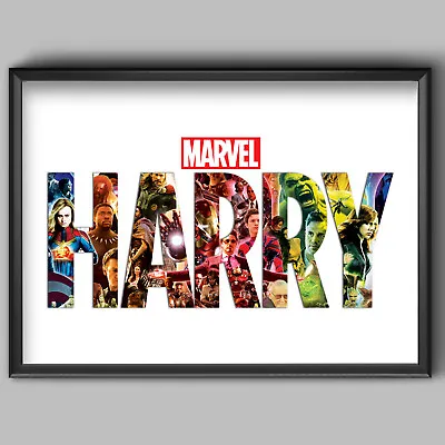 Personalised Marvel Character Collage Poster - A4 & A3 Sizes • £4.99