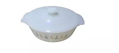 ANCHOR HOCKING Covered Casserole Dish W/Lid Atomic Candle Glow  FIRE KING #436 • $17.99