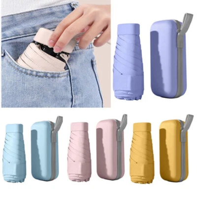 $14.24 • Buy Mini Pocket Compact Umbrella Anti UV Sun Rain 6Folding Windproof Travel Umbrella