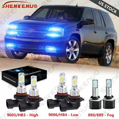 For Chevy Trailblazer 2002-09 8000K Combo 9005 9006 880 LED Headlight Fog Bulbs • $34.49