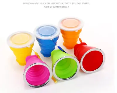 2 X Silicone Portable Retractable Folding Cup Collapsible Travel Camping  • £12