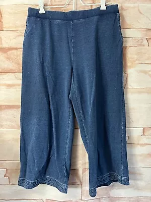 J. Jill Purejill Women Size Medium Petite Indigo Slim Crops Pants Stretch EUC • $24