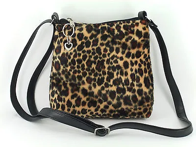 LONI Trendy Animal Print Faux Fur Cross-Body Shoulder Bag Leopard Zebra Small • £23.99