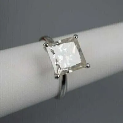 2Ct Princess Cut Lab Created Diamond Engagement Ring 14K White Gold Plated • £124.51