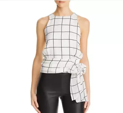 Milly Lauren Checked Silk Top MSRP $325 Size 4 # 6A 1497 B • $15.51