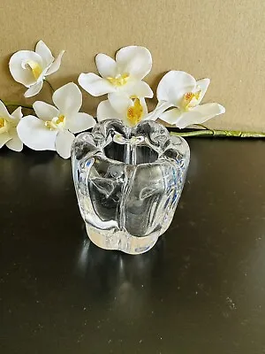 VTG Orrefors Vicke Lindstrand Stella Polaris Crystal  Candle Holder Vase Signed • $31.99