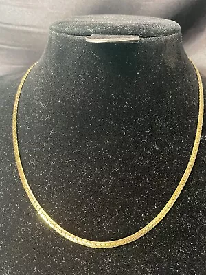 £6.99 • Buy Vintage Signed Dicini Gold Tone Herringbone Chain Necklace 811