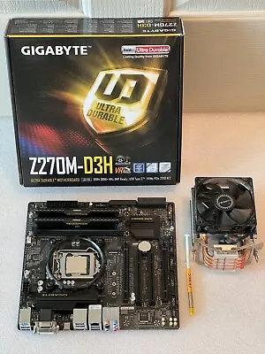 Gigabyte GA-Z270M-D3H M-ATX Motherboard + I5-7600K CPU + 16GB RAM + Antec Cooler • $249