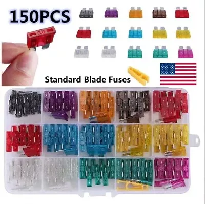 150pcs Car Auto Standard Blade Fuses 2 3 5 7.5 10 15 20 25 30 35 AMP Fuse Set • $2.25