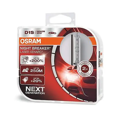 OSRAM XENARC NIGHT BREAKER LASER D1S 200% 4500K HID XENON Two Bulbs 2x 66140XNL • $155.95