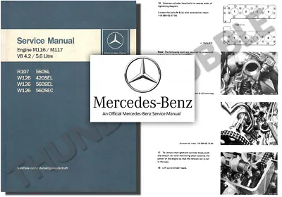 Mercedes M116 M117 V8 Service Workshop Manual R107 560SL 420 560 SEL W126 - USB • $22.14