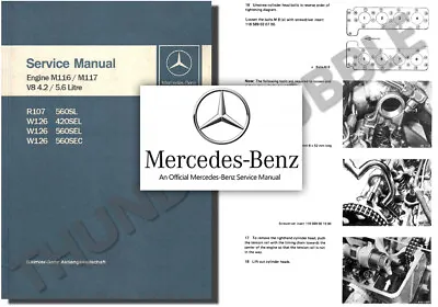 $11.21 • Buy Mercedes M116 M117 V8 Service Workshop Repair Manual R107 560SL 420 560 SEL W126
