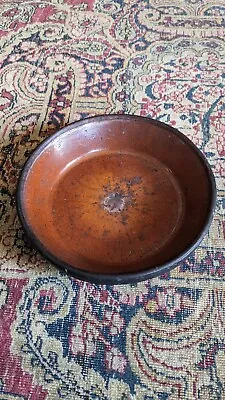Antique Early Stoneware Manganese PA Redware Plate Crock Bowl 7.25  • $68