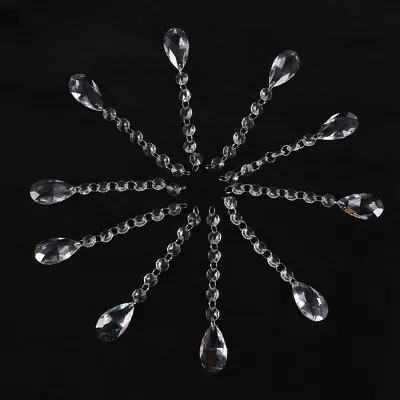  10PCS Crystal Pendant Pendant Lamp Pendant Glass Bead Chain For Home Hotel Bar • £11.99