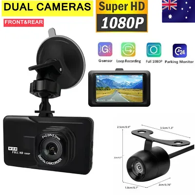 $30.99 • Buy HD Car Dash Camera Video DVR Recorder Front Rear Night Vision Dual Cam Parking