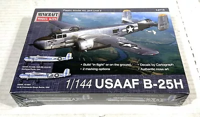 FACTORY SEALED Minicraft USAAF B-25H 1:144 Kit #14713 • $11.99