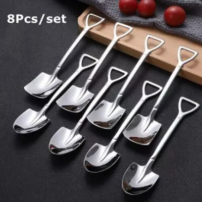 4pcs Novelty Shovel Stainless Steel Coffee Dessert Ice Cream Sundae Tea Spoon • $9.99