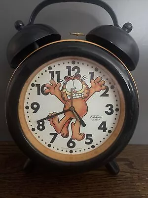 Vtg 1978 SUNBEAM GARFIELD ALARM CLOCK Cartoon Twin Bell Jim Davis 17  Tall • $39.99