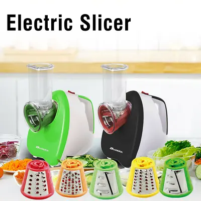 Electric Salad Maker Slicer Grater 5 Cones Dicer Fruit Cheese Vegetable Chopper • £36.99